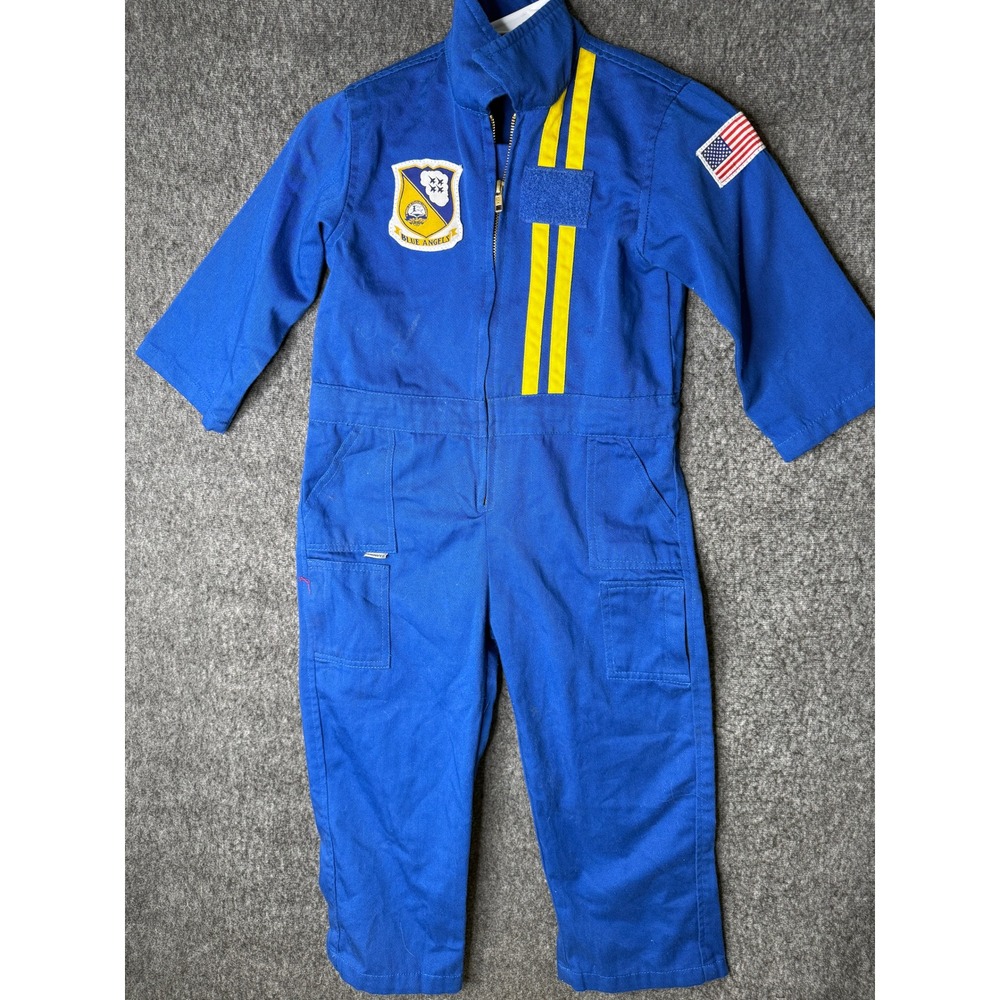 Trooper Kids Blue Angels Flight Suit Jumpsuit Royal Blue Size S Style 420
